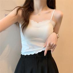 冰絲美背吊帶背心女內搭帶胸墊文胸一體內衣夏季薄款打底外穿抹胸 歷史價格詳細信息