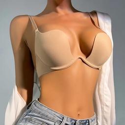 台灣現貨聚攏文胸露背女式文胸低胸性感低胸文胸露背婚禮內衣隱形無縫深 U 內衣 D376 歷史價格詳細信息