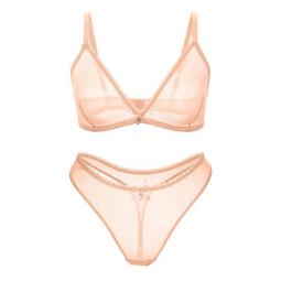 Varsbaby 性感深V法式無鋼圈內衣 三角杯蕾絲網紗內衣 女超薄透明透視丁字褲內褲 舒適睡眠胸罩 大尺碼成套內衣褲 歷史價格詳細信息