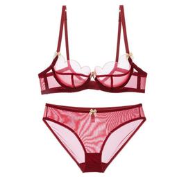 台灣現貨女士成套內衣褲 流行內衣 集中超薄透視胸罩 激情性感文胸套裝 情趣三點式蕾絲胸罩超薄款奶罩 歷史價格詳細信息