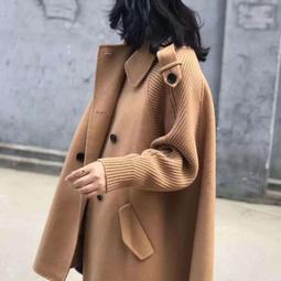純羊毛雙面呢大衣女寬松短款外套顯瘦大碼毛呢顯高小個子秋冬新款 歷史價格詳細信息