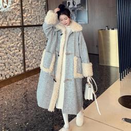牛角扣呢子大衣女秋冬季灰色毛呢外套中長款小個子加厚風衣高級感_佳美優品 歷史價格詳細信息