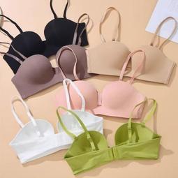 台灣現貨「MOJITO」穿著蜜桃胸‧光面無痕半罩杯可拆卸肩帶小胸圓潤集中顯大蕾絲下圍軟鋼圈平口內衣 抹胸 (4色選) A 歷史價格詳細信息