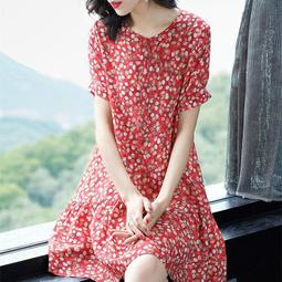 春夏裝 RM4202[胖mm]復古刺繡立領改良旗袍洋裝【2色,L5XL】-时尚女裝 歷史價格詳細信息