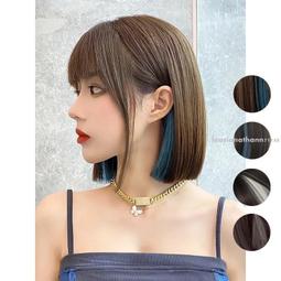 假髮女短髮造型真發自然全頭套網紅圓臉bobo頭中長發真人髮絲發套 歷史價格詳細信息