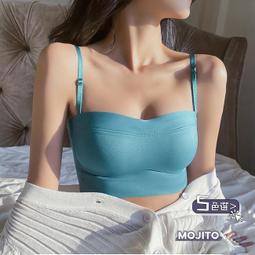 台灣現貨「MOJITO」多彩生活‧半杯無肩帶胸罩小胸集中隱形防滑抹胸性感無痕平口內衣(4色選) A-C罩 歷史價格詳細信息