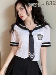 夏季海軍領白襯衫女短袖短款制服學院風修身顯瘦減齡jk水手服上衣 歷史價格詳細信息