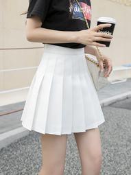 白色百褶裙女半身裙高腰a字顯瘦2024新款春秋冬夏季小個子短裙子 歷史價格詳細信息