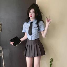 學生jk襯衫中長款百褶半身裙長裙套裝大碼班服短袖學院風製服女夏 歷史價格詳細信息
