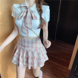 學院風jk上衣百褶裙兩件套裝夏季又甜又辣初戀奶系穿搭連衣裙子 歷史價格詳細信息
