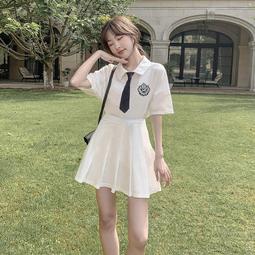 送領帶】DK襯衫男長袖制服羽毛球襯衣純白學院風日系jk情侶襯衫潮 歷史價格詳細信息