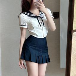 短袖夏季學生校供感白襯衣短裙套裝上衣班 少女JK 日系制 學院風洋裝百褶裙 歷史價格詳細信息