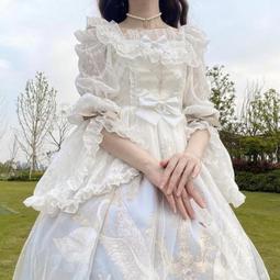 女童白色喇叭袖晚禮服高端刺繡秋冬長袖加絨小洋裝復古旗袍中式禮服鋼琴才藝表演節目主持舞臺走秀喜宴花童網紗連衣裙生日周~微微服飾 歷史價格詳細信息