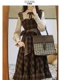 復古棕色高腰傘裙半身裙女春夏寬松赫本風垂感西裝裙子美拉德穿搭 歷史價格詳細信息