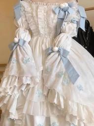 【】禮服長款公主裙小女孩童裝花童婚紗鋼琴表演服夏季女童洋裝白色氣質藍色優雅紗裙 歷史價格詳細信息