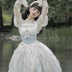 洛麗塔原創魚骨顯瘦星河祈愿lolita超閃仙氣水母女拖尾藍色連衣裙 歷史價格詳細信息