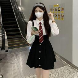 美式 學院風套裝 修身 顯瘦套裝 針織馬甲 長袖襯衫 遮肚洋裝 百褶裙 jk制 歷史價格詳細信息