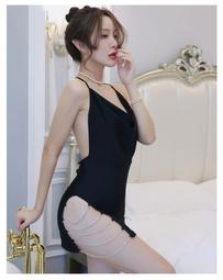 【現貨】高衩死庫水 性感薄紗深V美胸丁字褲 情趣內衣性感睡衣連身衣 情趣角色服角色扮演-T1746-藍白 &there4;縱情密碼∵ 歷史價格詳細信息