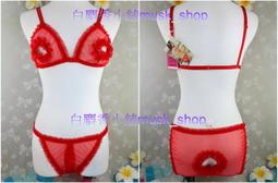 單一尺寸F-成套紅色蜻蜓綁帶露咪咪無鋼圈比基尼+開襠褲-1503＊白麝香小舖全新MURENA夢漣娜性感系列 歷史價格詳細信息