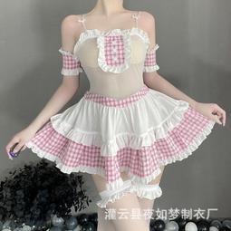 情趣內衣 情趣制服 情趣內衣性感透視學生白襯衫領繩蝴蝶結制服誘惑英倫格子百褶短裙 歷史價格詳細信息