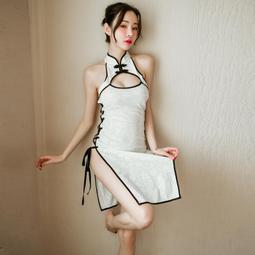 情趣內衣 情趣制服 情趣內衣女性感綁帶誘惑制服裝民國風情側開叉鏤空旗袍 價格比較,價格查詢,歷史價格詳細信息