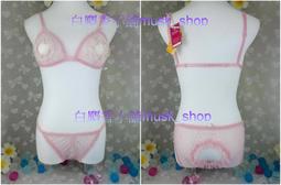 尺寸F=M~L-成套粉紅色銀蔥水波蕾絲露咪咪比基尼+桐花滾邊開襠褲-35239＊白麝香小舖全新MURENA夢漣娜性感系列 歷史價格詳細信息