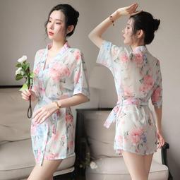 女和服睡裙睡袍 夏季100%純棉紗布和服袍 春夏薄款 日系家居服 日式女士浴袍睡衣 汗蒸浴袍 歷史價格詳細信息