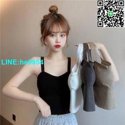 【小楊嚴選】網紅U型美背吊帶運動背心女夏外穿潮內搭短款性感打底帶胸墊 歷史價格詳細信息