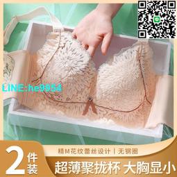 【小楊嚴選】內衣女無鋼圈聚攏美背文胸加厚小胸性感調整型蕾絲胸罩 單件 歷史價格詳細信息