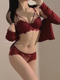 【限時下殺1.3】本命年紅色轉運內衣女結婚新娘內褲一套裝小胸聚攏性感純欲文胸罩 歷史價格詳細信息