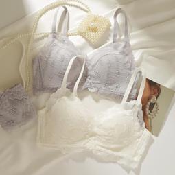 【限時下殺1.3】蕾絲刺繡內衣女無鋼圈聚攏夏小胸加厚上托美背薄防下垂文胸罩內褲 歷史價格詳細信息
