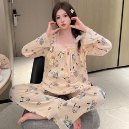 睡衣 春秋甜美可愛長袖韓版冰絲夏季薄款寬鬆真絲性感家居服套裝XDY超夯 正品 活動 優惠 歷史價格詳細信息