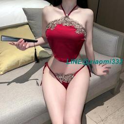 情趣肚兜 三件式紅色情趣內衣外袍組 復古肚兜性感睡衣情趣角色扮演服 流行E線A7321 歷史價格詳細信息