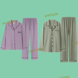 情侶純棉睡衣套裝春秋中厚款簡約純色女士長袖居家服男士大尺碼寬鬆 歷史價格詳細信息