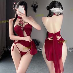性感旗袍掛脖小胸顯大魅力水墨畫印花性感旗袍  B 歷史價格詳細信息