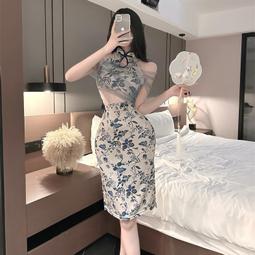 《愛網購》~PE16490~情趣內衣性感拼接改良旗袍鏤空收腰顯瘦印花誘惑睡裙夜場情趣內衣性感睡衣角色扮演 價格比較,價格查詢,歷史價格詳細信息