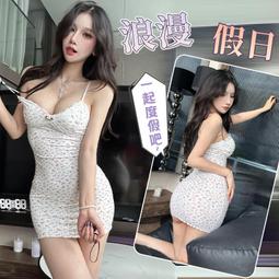 純欲碎花吊帶睡裙女2024年新薄款夏季可愛性感v領家居衣服帶胸墊 歷史價格詳細信息