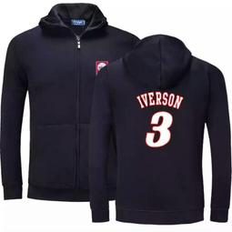 ????戰神Allen Iverson艾佛森棉運動厚外套????NBA球衣76隊Nike耐克愛迪達棒球籃球風衣休閒薄夾克男731 歷史價格詳細信息