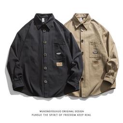 #男襯衫 秋季日系白色長袖襯衫男士韓版休閒襯衫春秋款痞帥男生高街風外套 歷史價格詳細信息