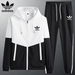 三葉草運動套裝男秋季新款立領夾克外套直筒長褲兩件套休閑運動服 歷史價格詳細信息