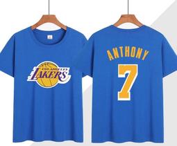 ????甜瓜Carmelo Anthony安東尼短袖T恤上衣????NBA湖人隊Adidas運動籃球服T-shirt男裝296 歷史價格詳細信息