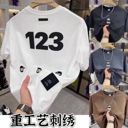 潮流短袖t恤男刺繡圓領半袖絲光棉修身上衣夏季新款潮ins 歷史價格詳細信息