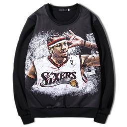 ????戰神Allen Iverson艾佛森長袖連帽T恤上衛衣????NBA運動76人隊Nike耐克愛迪達籃球服大學棉T男106 歷史價格詳細信息