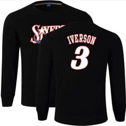 ????戰神Allen Iverson艾佛森長袖連帽T恤上衛衣????NBA運動76人隊Nike耐克愛迪達籃球服大學棉T男106 歷史價格詳細信息