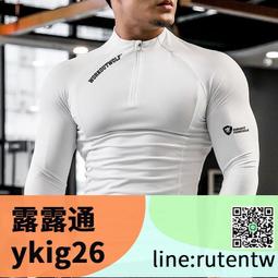 現貨下殺 運動緊身衣長袖T恤健身衣服男士春秋彈力速幹訓練上衣 歷史價格詳細信息