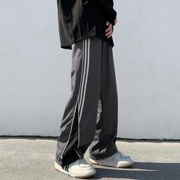 夏季美式條紋直筒褲男 ins潮三條槓簡約運動休閒褲男 新款速乾超薄潮流百搭長褲男 M3XL 歷史價格詳細信息