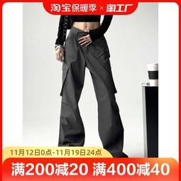 工裝褲女春秋純棉束口褲男冬季多口袋休閒運動加絨長褲子 歷史價格詳細信息