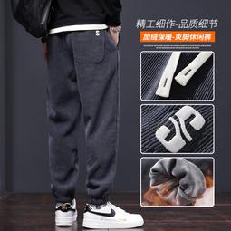 男士休閒褲秋冬款加絨寬鬆直筒褲子男款中年工裝褲2023新款男褲冬 歷史價格詳細信息