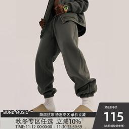 重磅褲子男秋冬運動直筒寬鬆衛褲大尺碼美式潮牌加絨厚闊腿休閒長褲 歷史價格詳細信息