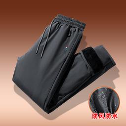 褲子男冬季設計感小眾條紋織帶束腳運動厚棉褲加絨加厚寬鬆休閒長褲 歷史價格詳細信息